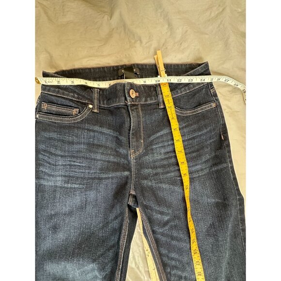 White House Black Market Womens Straight Crop Jeans 6 denim cotton dark‎ denim - Picture 7 of 8
